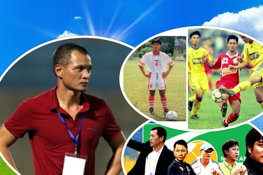 Lối đá truyền thống của SLNA dựa vào nền tảng thể lực, cầu thủ các tuyến luôn được yêu cầu lao vào tranh chấp cướp bóng, chuyền vào khoảng trống để đồng đội lao lên tấn công. Ảnh AT