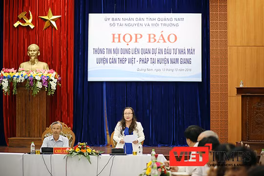 Chiều 13/10, Sở TNMT tỉnh Quảng Nam tổ chức Họp báo thông tin liên quan đến dự án đầu tư xây dựng Nhà máy cán thép Việt Pháp tại huyện Nam Giang gây xôn xao dư luận.