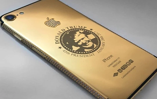 iPhone phiên bản mạ vàng hình ông Donald Trump