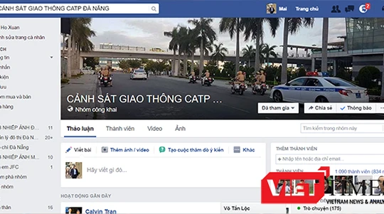Trang facebook của lực lượng Cảnh sát giao thông Công an TP Đà Nẵng