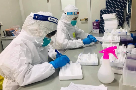 Nhân viên y tế làm việc trong phòng xét nghiệm (Ảnh - BYT) 