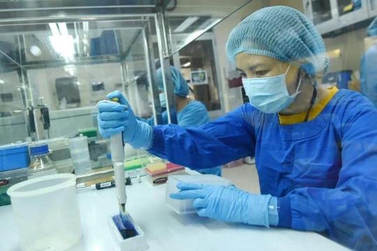 Nhân viên y tế lấy mẫu xét nghiệm COVID-19 (Ảnh - BYT) 