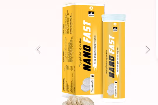 Thực phẩm bảo vệ sức khỏe Nano fast (Ảnh chụp màn hình trên website http://www.chuagout-nanofast.site)