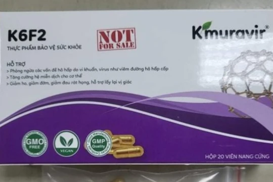 Thực phẩm bảo vệ sức khỏe K6F2 Kmuravir (Ảnh - Cục ATTP)