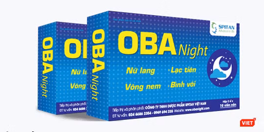 Thực phẩm bảo vệ sức khỏe OBA NIGHT (Ảnh chụp màn hình trên website). 