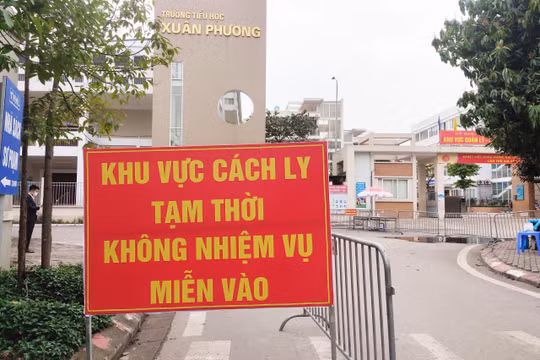 Khu vực cách ly ở Trường Tiểu học Xuân Phương (Ảnh - Minh Thuý) 