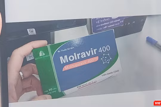 thuốc Molravir 400 chuẩn bị bán ra thị trường (Ảnh - Minh Thuý) 