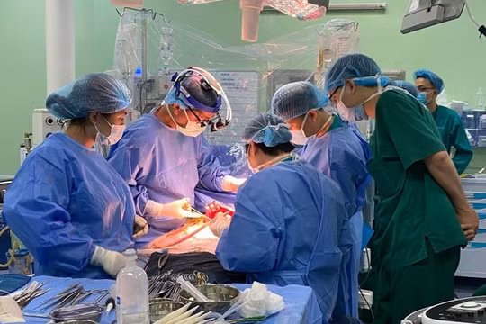 Các bác sĩ ghép gan cho bệnh nhi (Ảnh - BVCC) 