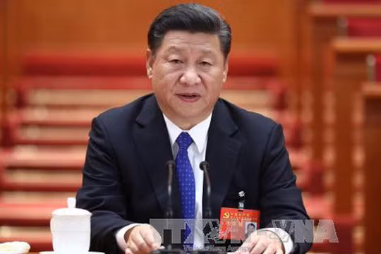 Tổng Bí thư, Chủ tịch Trung Quốc Tập Cận Bình dự Đại hội đại biểu toàn quốc lần thứ XIX của Đảng Cộng sản Trung Quốc sáng 18/10. Ảnh: THX/TTXVN