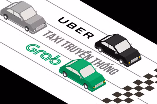 Cuộc đua giữa taxi công nghệ và taxi truyền thống. Ảnh minh hoạ: Zing
