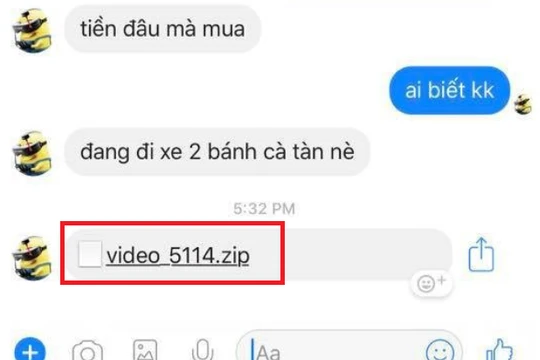 Chính vì tập tin được gửi đến từ một người bạn nên hầu hết người dùng đều thiếu cảnh giác, nhanh chóng tải về và mở ra xem tập tin này. Ảnh chụp màn hình.