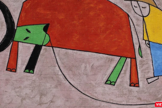 Tranh con Trâu của hoạ sĩ Lê Thiết Cương (Ảnh: HSCC) 