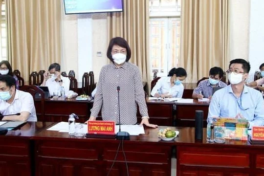 Ảnh: Bà Lương Mai Anh, Phó Cục trưởng Cục Quản lý Môi trường Y tế (Bộ Y tế), Trưởng Đoàn công tác của BYT tại Đồng Tháp 