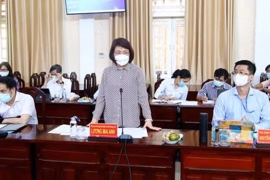 Ảnh: Bà Lương Mai Anh, Phó Cục trưởng Cục Quản lý Môi trường Y tế (Bộ Y tế), Trưởng Đoàn công tác của BYT tại Đồng Tháp 