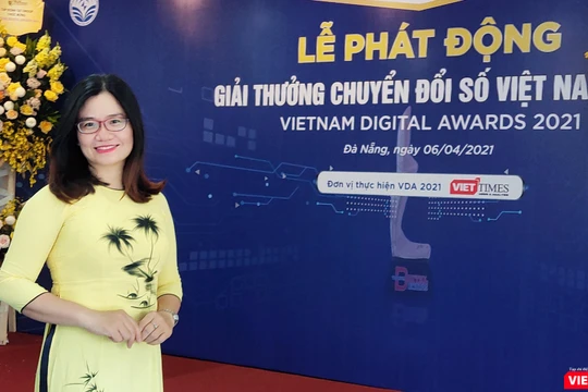 TS Nguyễn Quang Như Quỳnh - Giảng viên Khoa Khoa học Công nghệ tiên tiến - Trường Đại học Bách Khoa - Đại học Đà Nẵng tại cuộc họp báo phát động Giải thưởng chuyển đổi số Việt Nam 2021 (Ảnh: Hoà Bình) 