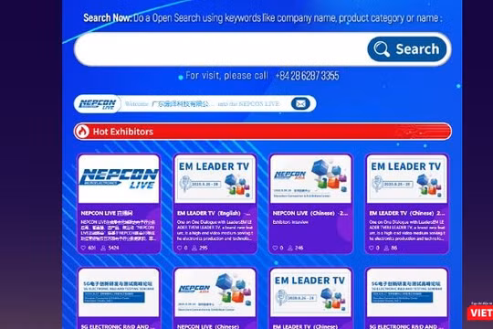 Ảnh chụp màn hình giao diện triển lãm trực tuyến NEPCON LIVE (Ảnh: Hoà Bình) 