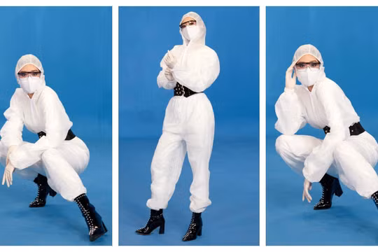 Hoa hậu Khánh Vân hoá thân thành biểu tượng chống COVID-19 (Ảnh: Sang Đào) 