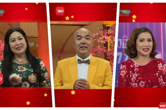 Hồng Vân, Quốc Thuận, Cát Tường … các ca sĩ, nhóm nhạc đã cùng hát ca khúc mừng xuân và gửi lời chúc Tết Tân Sửu đến mọi người (Ảnh: Hoà Bình)