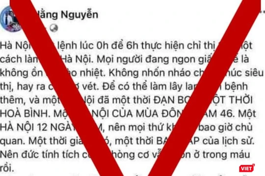 Tài khoản “Hằng Nguyễn” có hành vi cung cấp thông tin gây hoang mang đã bị phạt 5 triệu đồng. Ảnh chụp facebook vi phạm