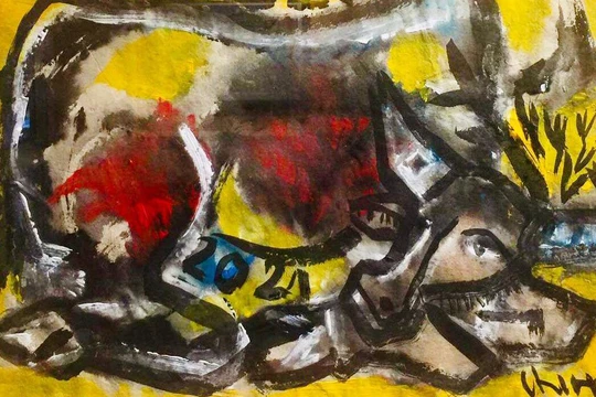 Tranh con trâu năm Tân Sửu của họa sĩ Tô Chiêm (Ảnh: HSCC) 