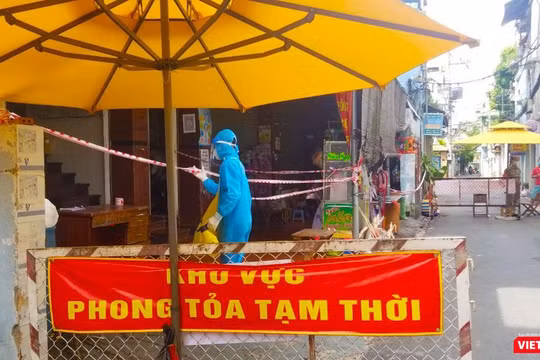 Khu vực phong toả vì có bệnh nhân COVID-19 Ảnh CDC TP.HCM