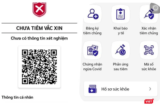 TP.HCM bắt đầu tiến hành cập nhật thông tin tiêm vaccine COVID-19 trên Hồ sơ sức khoẻ điện tử cho người dùng. Ảnh chụp màn hình