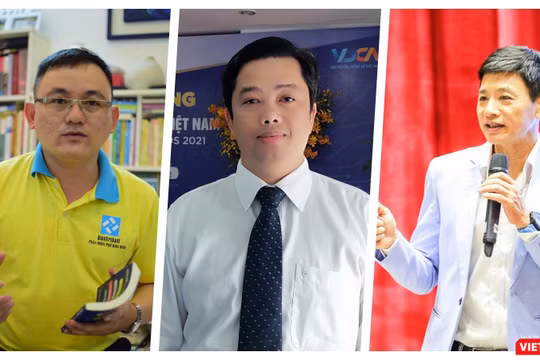 Ông Cao Trung Hiếu - CEO Dân trí Soft, ông Ngô Thanh Tùng - Phó Tổng Giám đốc SoftTech Đà Nẵng, chuyên gia tư vấn chiến lược chuyển đổi số Đào Trung Thành (Ảnh: Hoà Bình) 