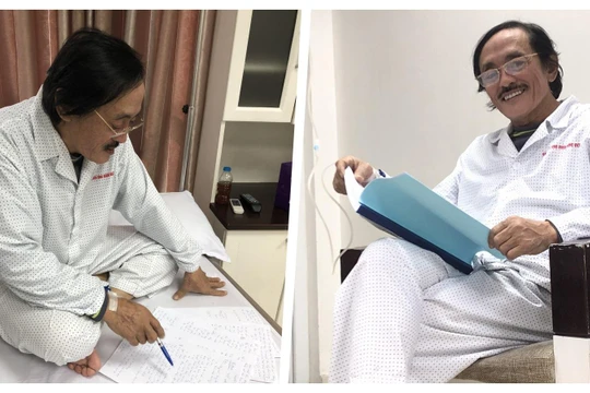 Dù luôn tươi cười nhưng nghệ sĩ Giang Còi đang phải chống chọi với căn bệnh ung thư vòm họng đã di căn (Ảnh: HB ghép) 