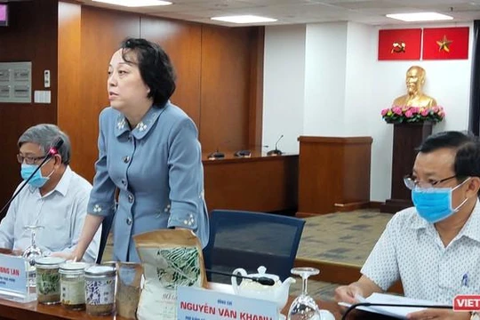 Bà Phạm Khánh Phong Lan, Trưởng ban Ban Quản lý An toàn thực phẩm TP.HCM (Ảnh: Hoà Bình) 