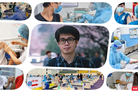 Tiêm chủng COVID-19 trong tâm dịch TP.HCM. Ảnh: Hoà Bình ghép