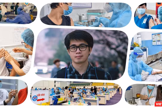 Tiêm chủng COVID-19 trong tâm dịch TP.HCM. Ảnh: Hoà Bình ghép