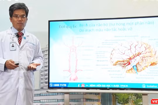 TS.BS Nguyễn Bá Thắng – Trưởng Trung tâm Khoa học Thần kinh BV Đại học Y Dược TP.HCM cảnh báo về bệnh đột quỵ (Ảnh: HB) 