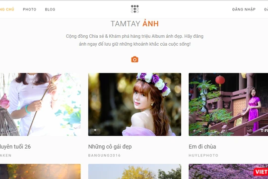 Giao diện trang mạngTamtay.vn. Ảnh chụp màn hình