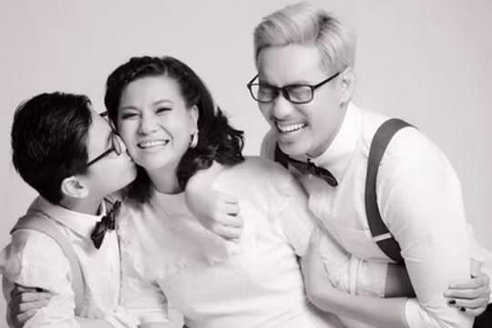 Cát Phượng - Kiều Minh Tuấn và con trai