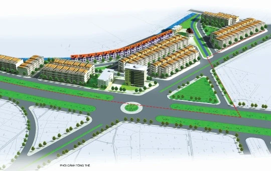 Bản vẽ phối cảnh tổng thể của dự án (Nguồn: Cổng thông tin Giao tiếp điện tử huyện Vĩnh Tường)