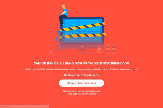 Website của Điện Thoại Siêu Rẻ thông báo sẽ ngừng hoạt động từ ngày 29/6