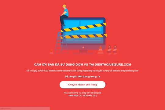 Website của Điện Thoại Siêu Rẻ thông báo sẽ ngừng hoạt động từ ngày 29/6