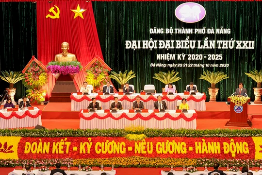 Quang cảnh Đại hội Đảng bộ TP Đà Nẵng lần thứ XXII, nhiệm kỳ 2020 – 2025
