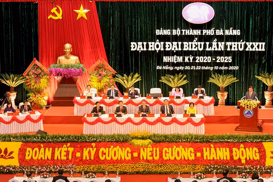Quang cảnh Đại hội Đảng bộ TP Đà Nẵng lần thứ XXII, nhiệm kỳ 2020 – 2025