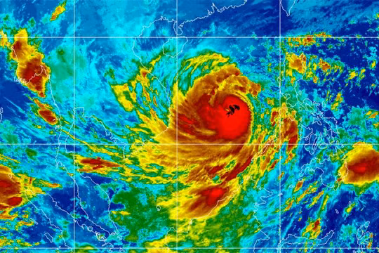 Hình ảnh mây vệ tinh cơn bão số 9