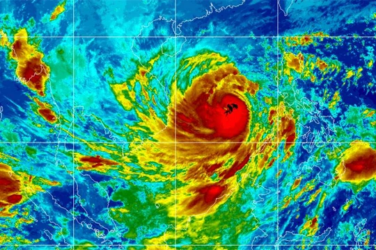 Hình ảnh mây vệ tinh cơn bão số 9