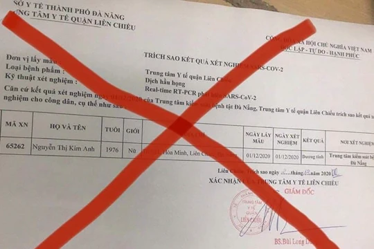 Phiếu xét nghiệm COVID-19 bị sửa kết quả gây hoang mang dư luận