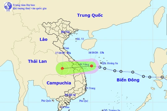Dự báo của Trung tâm dự báo khí tượng thuỷ văn quốc gia về diễn biến của áp thấp nhiệt đới