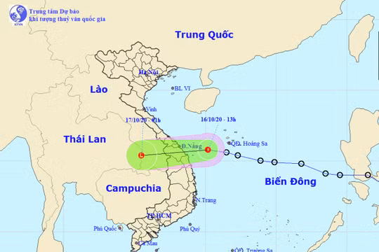 Dự báo của Trung tâm dự báo khí tượng thuỷ văn quốc gia về diễn biến của áp thấp nhiệt đới