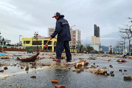 Lực lượng chức năng dọn dẹp hậu quả bão số 13