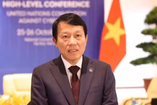 Đại tướng Lương Tam Quang - Ủy viên Bộ Chính trị, Bộ trưởng Bộ Công an Việt Nam phát biểu bế mạc Lễ mở ký Công ước Liên Hợp Quốc về chống tội phạm mạng (Công ước Hà Nội)