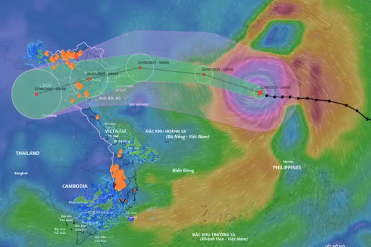Siêu bão Ragasa sẽ gây mưa lớn đến 400 mm