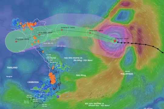 Siêu bão Ragasa sẽ gây mưa lớn đến 400 mm