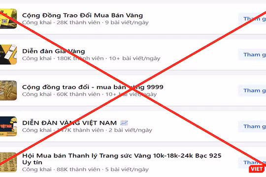 Các hội nhóm được Công an Đà Nẵng cảnh báo có hành vi lừa đảo mua bán vàng. Ảnh CATP