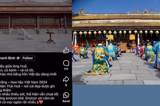 Màn trình diễn tài năng của thí sinh Võ Thị Thanh Bình bị cộng đồng mạng phản ứng và hình ảnh tái hiện không gian lễ chầu trên Sân Đại Triều Nghi, trước Điện Thái Hòa, Đại nội Huế.